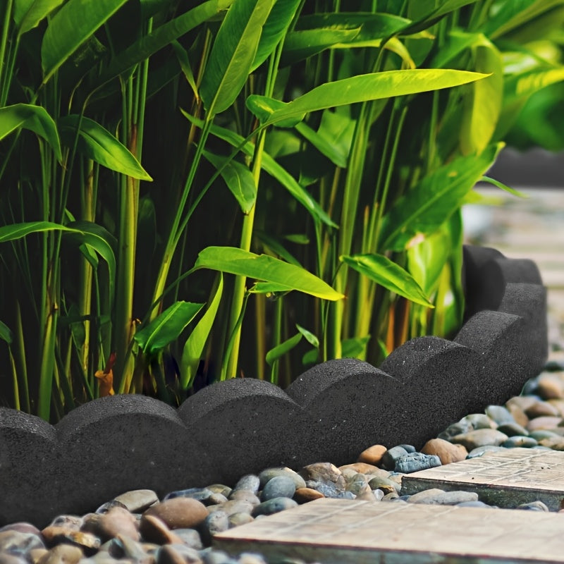Flexible Curved Scalloped Garden Border Made of Rubber, Measuring 120Cm (4Ft), Sold As a Single Piece