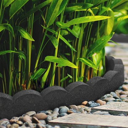 Flexible Curved Scalloped Garden Border Made of Rubber, Measuring 120Cm (4Ft), Sold As a Single Piece