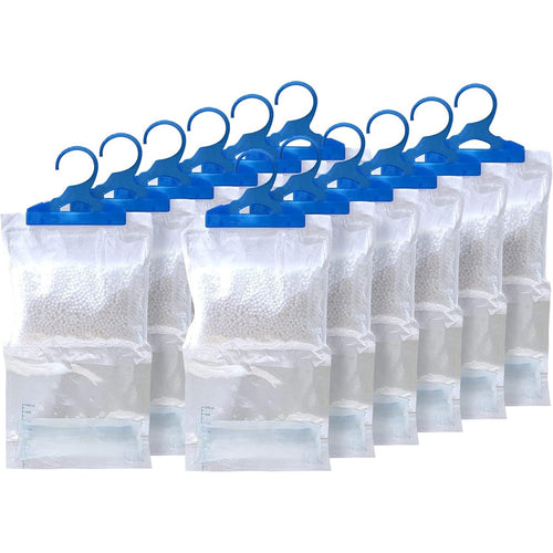 Wardrobe Hanging Moisture Absorber Bags – 5-Pack / 10-Pack (210 g Each) – Closet, Cupboard & Laundry Freshness, Reduces Humidity, No Power or Maintenance Needed