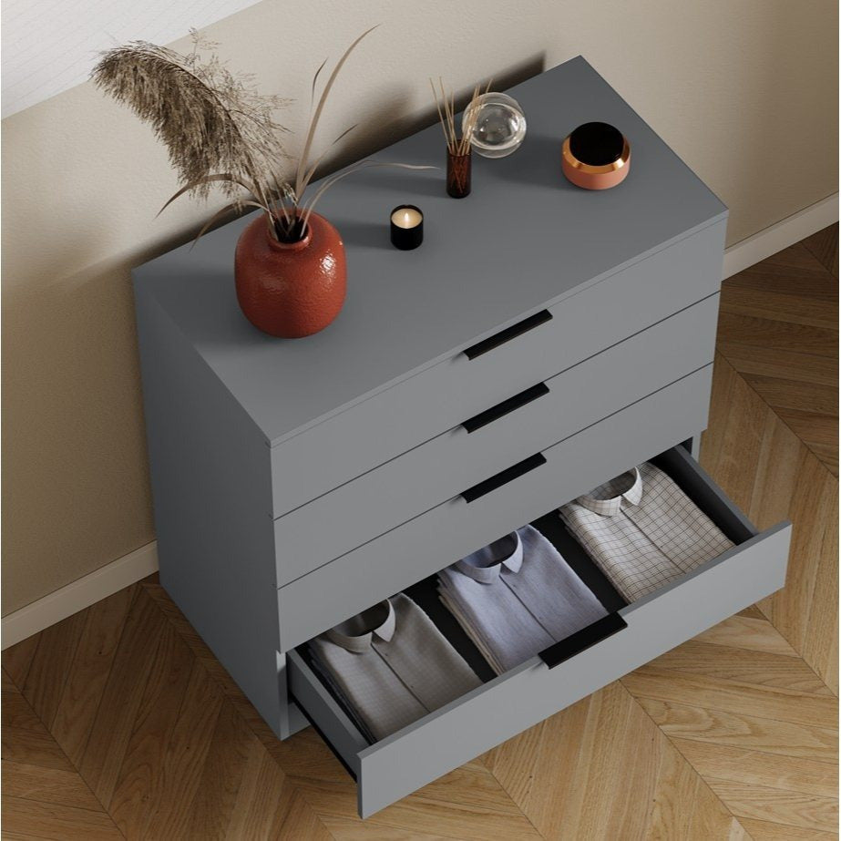 Vida Designs Trega 4 Drawer Chest of Drawers Space-Saving Storage Smooth Glide Drawers Bedroom Furniture
