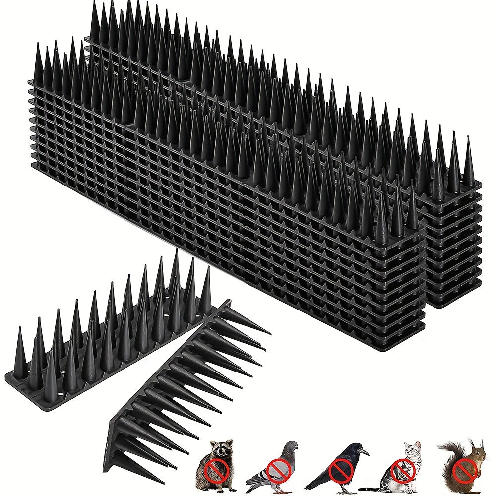 Total 10M 20M Anti Bird Spikes, 24/48pcs 43Cm Wall Fences Spikes for Bird Cat Small Animal Anti Climb Pigeons Deterrent Spikes, Outside Anti Bird Spikes Outdoor to Keep Birds Away