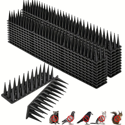 Total 10M 20M Anti Bird Spikes, 24/48pcs 43Cm Wall Fences Spikes for Bird Cat Small Animal Anti Climb Pigeons Deterrent Spikes, Outside Anti Bird Spikes Outdoor to Keep Birds Away