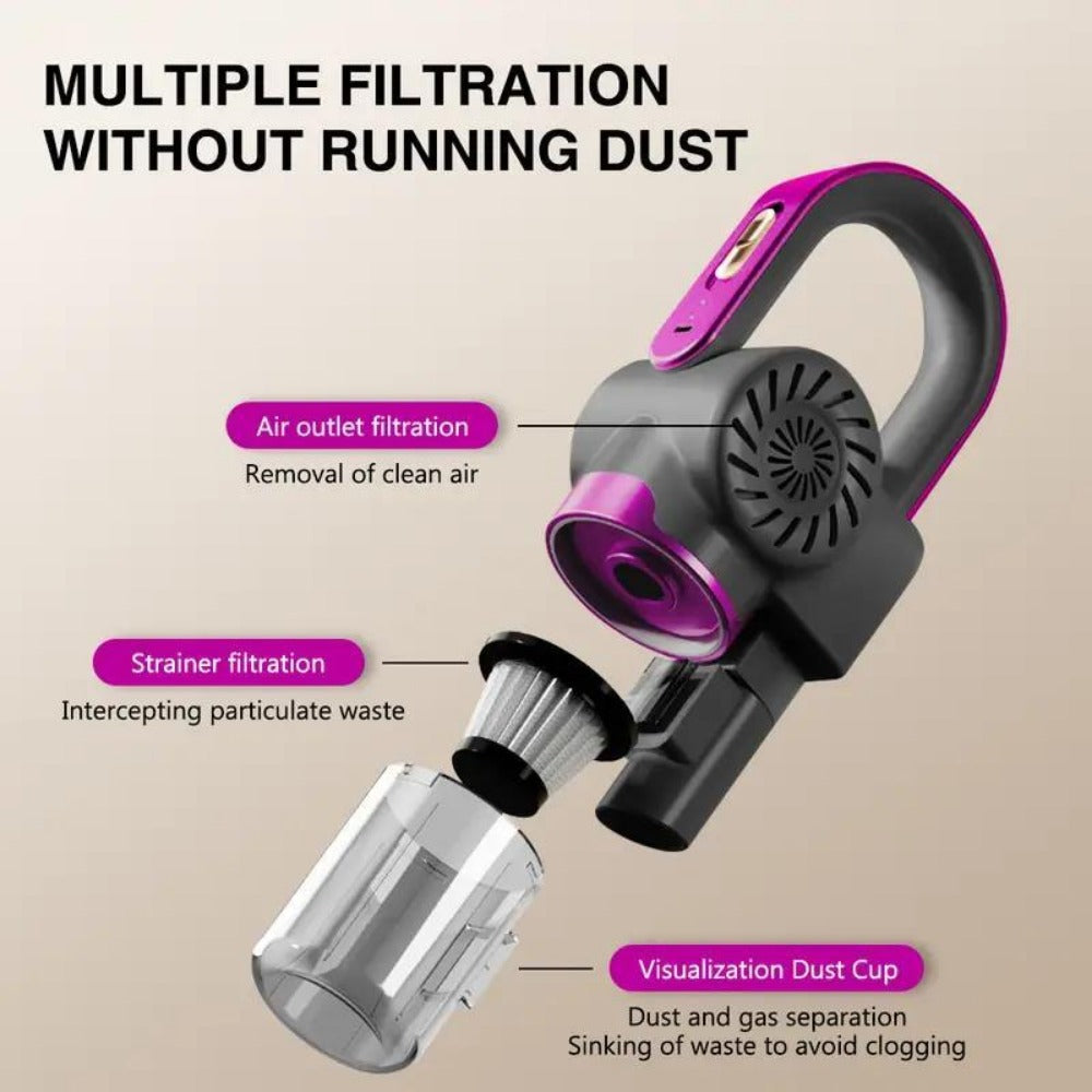 Cordless Vacuum Cleaner 4-in-1 Handheld Stick Vacuum 8000Pa Suction 120W Motor Vacuuming Mopping Sweeping Pet Hair Carpet 3000mAh 60dB Low Noise 1.5kg Lightweight