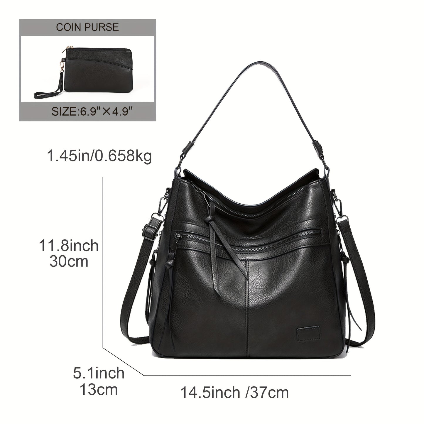 Large Tote Backpack with Crossbody Strap - Multi-Pocket Handheld Shoulder Bag Suitable for Commuting, &, Adjustable Strap, Zipper Closure, Casual Tote for Daily Use (Burgundy//Tan)