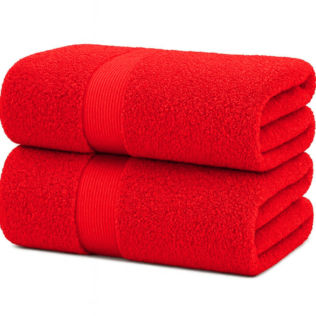 Pack of 2 Cotton Bath Sheets (75×145 cm), Soft, Absorbent & Machine Washable, Ideal for Bathroom, Gym or Daily Use