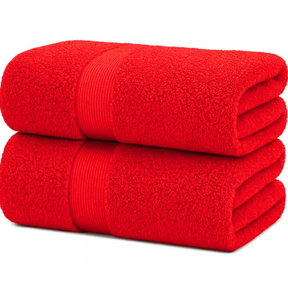Pack of 2 Cotton Bath Sheets (75×145 cm), Soft, Absorbent & Machine Washable, Ideal for Bathroom, Gym or Daily Use