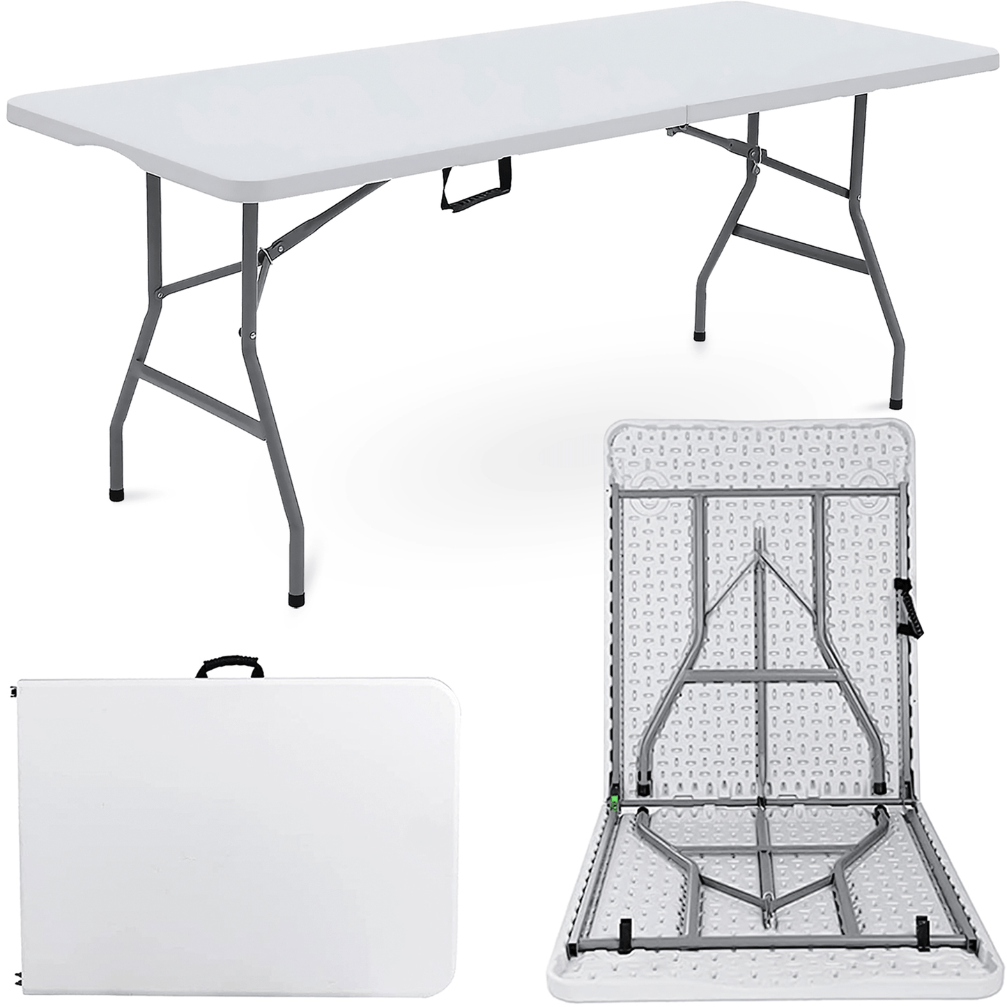 6ft Folding Table Trestle Camping Party Picnic BBQ Stall Garden Indoor Outdoor