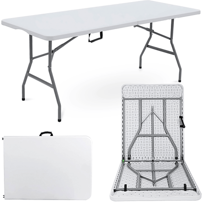 6ft Folding Table Trestle Camping Party Picnic BBQ Stall Garden Indoor Outdoor