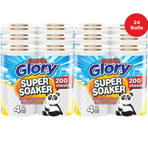24 X Grigora 2-Ply Kitchen Towel 4-Pack Paper Rolls | White Paper Embossed | Strong & Functional