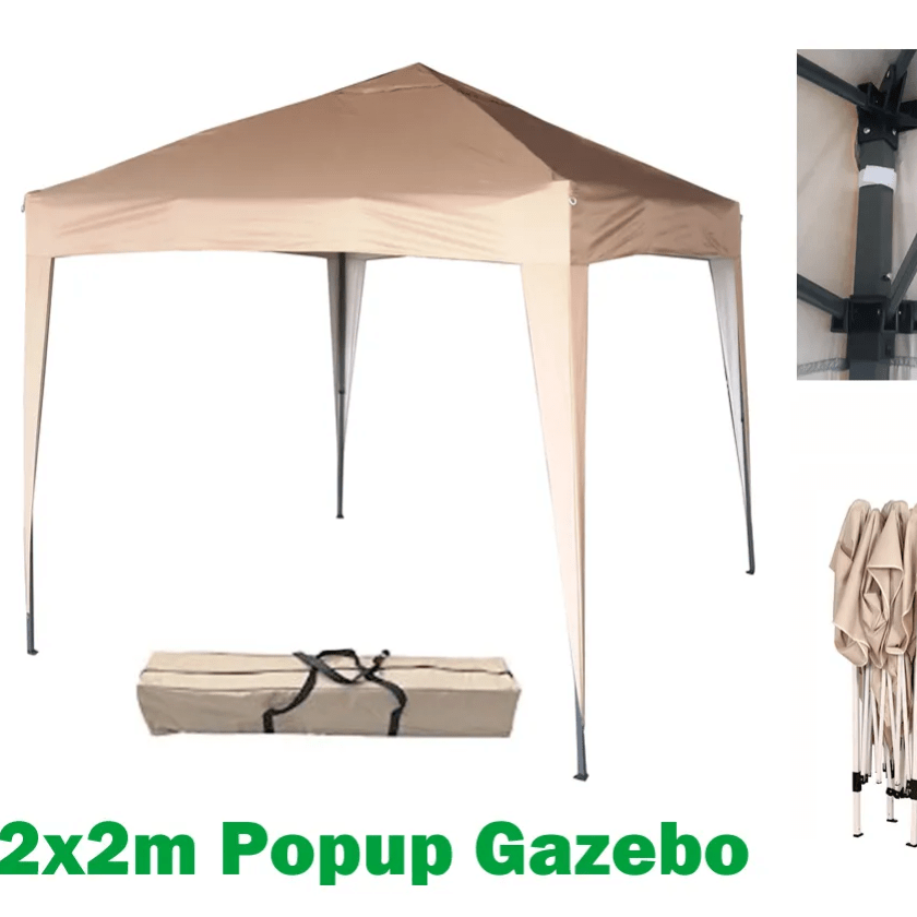 2x2m Pop-up Gazebo Waterproof Outdoor Garden Marquee Canopy No Sides