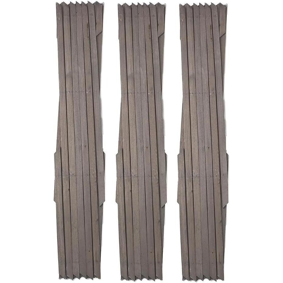 3 Pack Wooden Trellis Expandable Garden Wall For Climbing Plants Support 6 x 2ft (Grey)