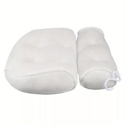 Bath Pillow for Bathtub – Non-Slip Spa Bath Cushion with 6 Suction Cups, Ergonomic Head & Neck Support Headrest, Quick-Dry Mesh, 37 x 34 x 10cm Luxury Bathroom Relaxation Accessory
