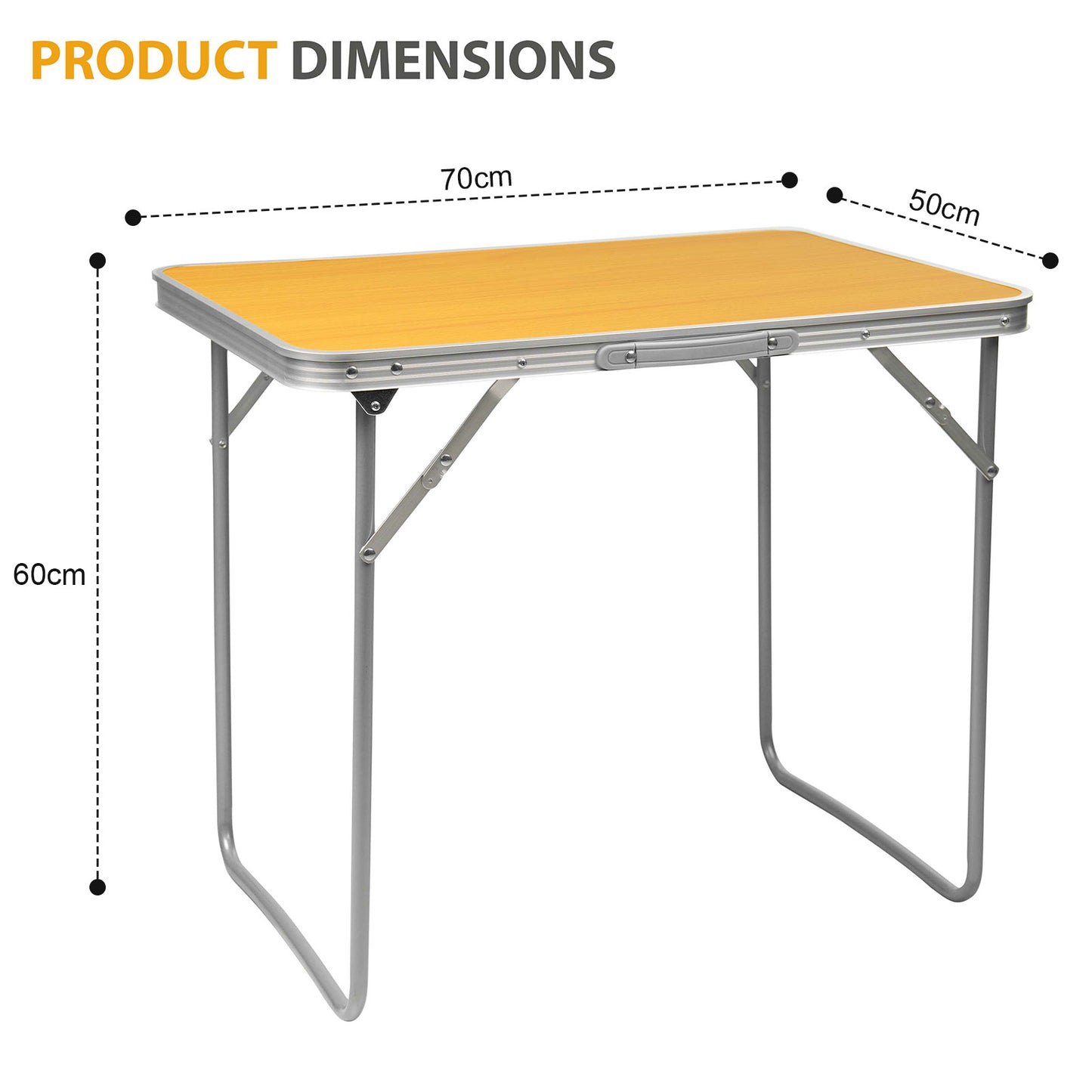 2.3ft Aluminum Folding Picnic Table | Lightweight & Portable Camping Table | Adjustable Height Outdoor Trestle Table for BBQ, Garden, Travel, & Events – Sturdy & Compact