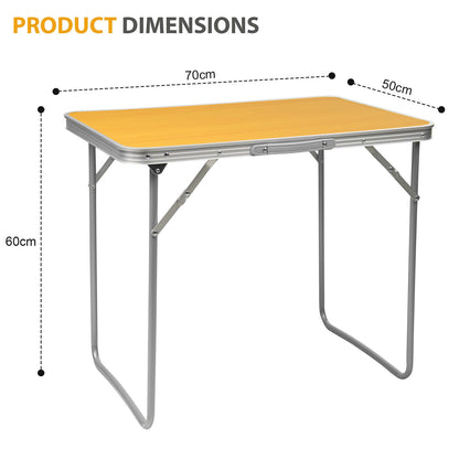 2.3ft Aluminum Folding Picnic Table | Lightweight & Portable Camping Table | Adjustable Height Outdoor Trestle Table for BBQ, Garden, Travel, & Events – Sturdy & Compact