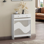 Radiator Cover with 78cm, 109cm, Wood, White MDF Drawers Storage Modern Contemporary
