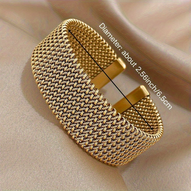 Vintage Stainless Steel Braided Mesh Open Bangle bangle bracelet, Classic Cuff Waterproof Jewelry, for Women Men Daily Party Wear Jewelry Accerssories Giftsnew Year'S Gifts Valentine'S Day Gifts