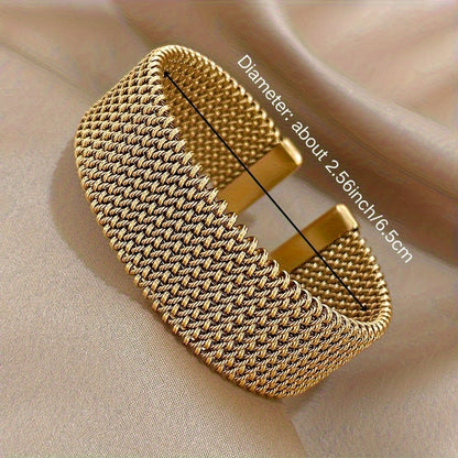 Vintage Stainless Steel Braided Mesh Open Bangle bangle bracelet, Classic Cuff Waterproof Jewelry, for Women Men Daily Party Wear Jewelry Accerssories Giftsnew Year'S Gifts Valentine'S Day Gifts