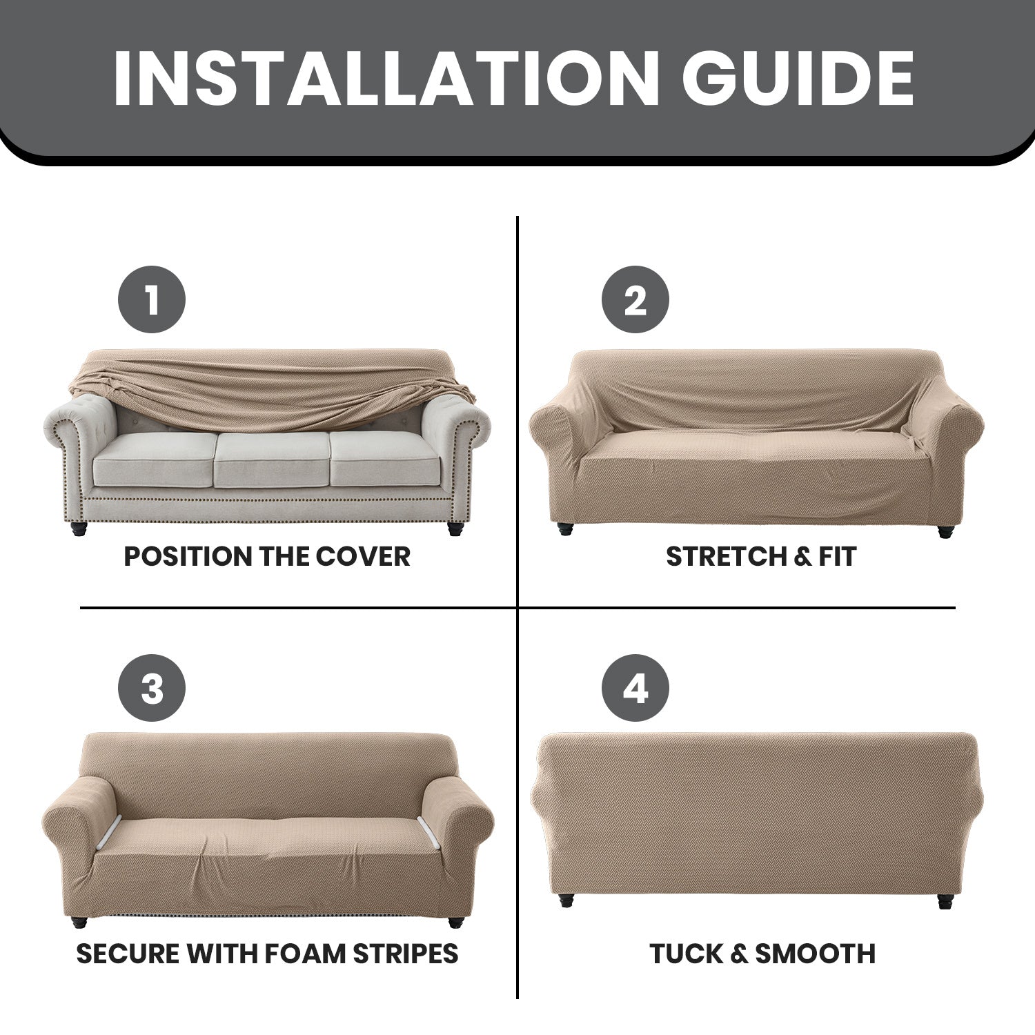 Stretch Sofa Cover – One to Three-Seater Colour Options