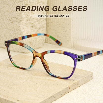 3 Pairs of Checkered Color Matching Retro Fashion Reading Glasses, Comfortable to Wear Reading Glasses, with Rice Nails And High-Quality Spring Hinge Design, Christmas Gifts