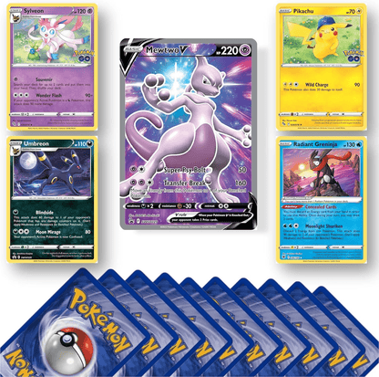 Genuine Pokémon Card Bundle, 20 Cards Including 4 Holo Rare Cards and 1 Ultra Rare EX, V, GX, VMAX, or VSTAR Card