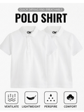 Children's White School Polo Shirts - product view 1