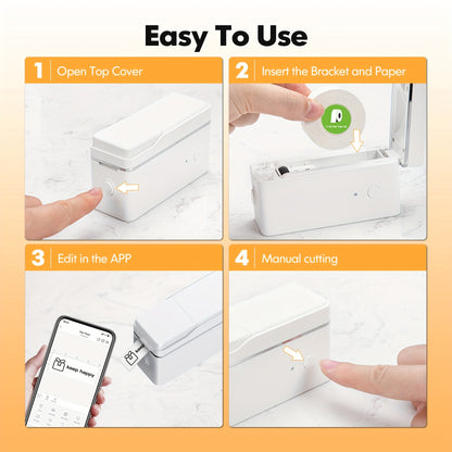Wireless Portable Label Printer P31B - Mini Handheld Sticker Maker for IOS/Android, No Ink And Toner Required, Includes Self-Adhesive Green Label Roll for Home/Office/School Organization