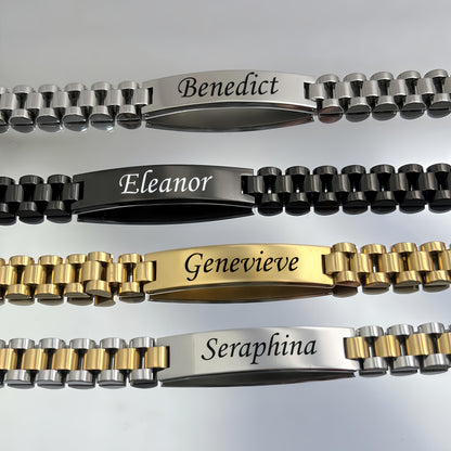 [Bangle Bracelet] Men's Classic Fashion Bangle bangle bracelet, Customizable Text Letter Date Bangle bangle bracelet, Stainless Steel Wide Version Suitable for Casual Decoration Father's Day Gift Valentine's Day Gift, Christmas Gift