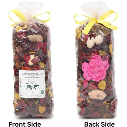 Youngland London Potpourri Lilly Scented Garnish Natural Dried Flower Vase Filler with FREE 10ml Fragrance Oil Bottle Luxury Aromatherapy & Home Fragrance Gift Pack of 2 200gm/Packet