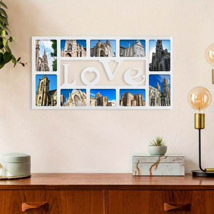 Multi Aperture Photo Picture Frame 74X38cm 3D Wall Mount Memories Picture Frame Multi Picture Frame Collage Aperture Decor for Family Bedroom Kitchen Dining Room