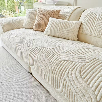 1pc Bohemian Style Soft Plush Sofa Cover, Pet-Friendly Non-Slip Couch Protector Covers, Machine Washable Polyester, All-Season Comfort for Living Room, Bedroom, Office Decor, Sectional Sofa Cover| Warm Home Decor| Machine Washable Furniture Protector Cove