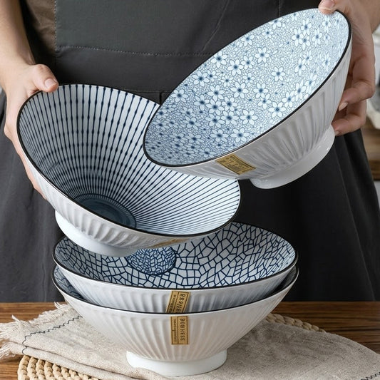4pcs Ceramic Plates Set, 20.5 cm - Italian Pasta Bowls，Elegant Round Dinner Plates with Delicate Patterns, Durable and Easy to Clean, Perfect for Home, Dorm, Kitchen, Restaurant - All-Season Use, Kitchen Essential, Fashionable Tableware, High-Quality Dish
