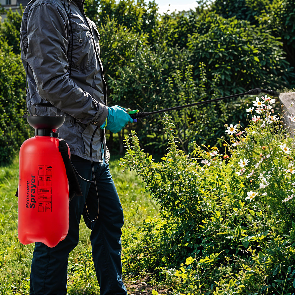 5/8L Garden watering air backpack portable lawn irrigation pressure sprayer available in green, red or blue