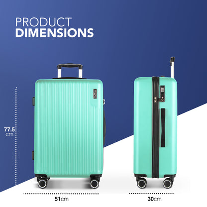 LUGG 76.5 x 50.5 x 30cm Vacay Suitcase ABS Luggage with TSA Indent Lock, Aluminium Trolley Handle, 360° Spinner Wheels, Water-Resistant & Durable Material - Airline Compatible (28inch)