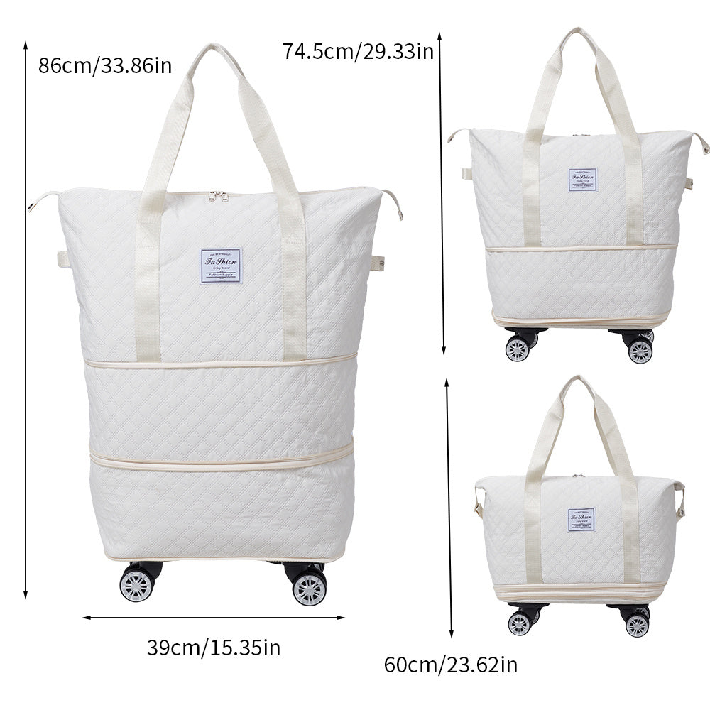 Travel Bag, Multifunctional Luggage Bag, Expandable Luggage Suitcase, Carry on Bag, Rolling Duffle Bag with Detachable Wheels, Travel Essentials Bag, Large Capacity with Zipper Closure, Ideal for Fitness, Yoga, and Everyday