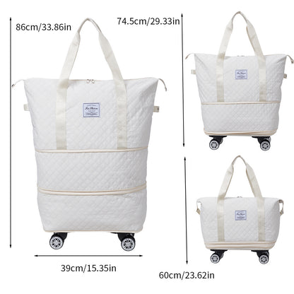 Travel Bag, Multifunctional Luggage Bag, Expandable Luggage Suitcase, Carry on Bag, Rolling Duffle Bag with Detachable Wheels, Travel Essentials Bag, Large Capacity with Zipper Closure, Ideal for Fitness, Yoga, and Everyday