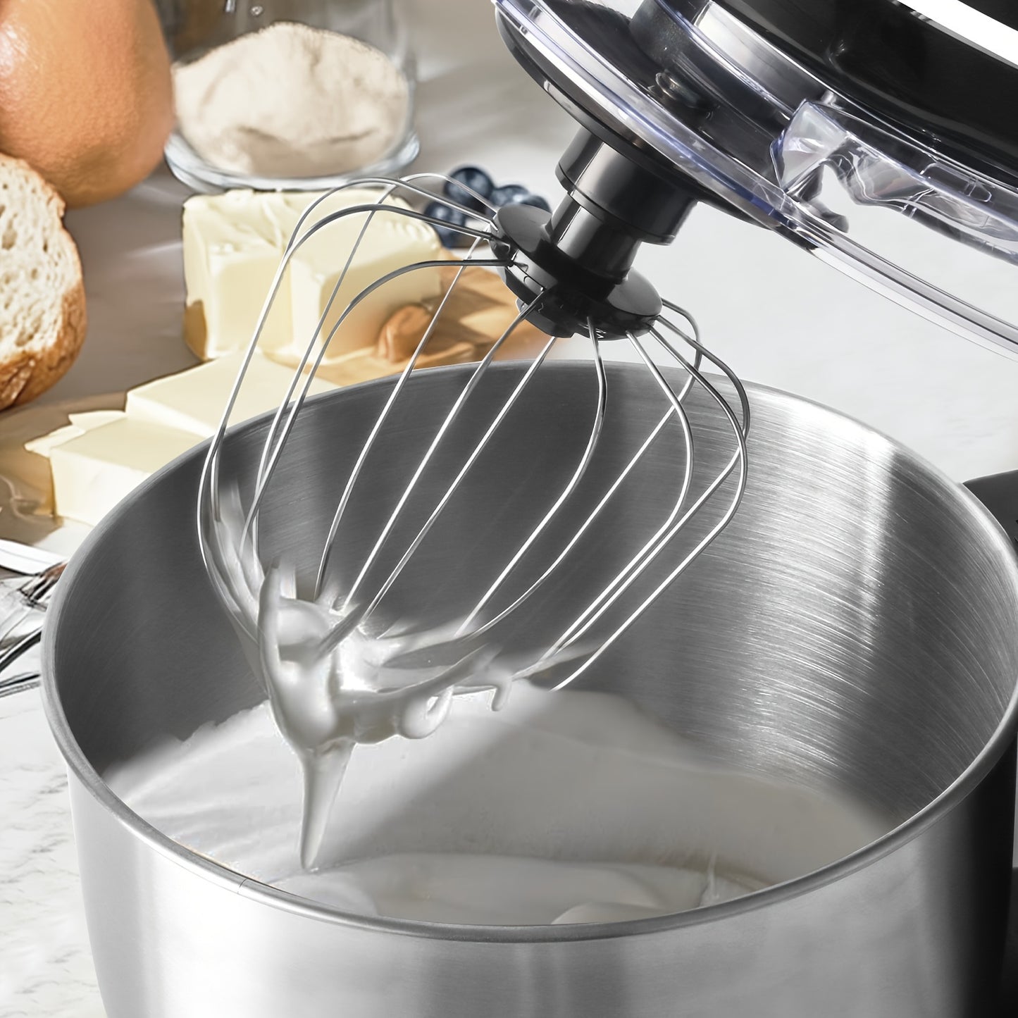 SUPERLEX 3-in-1 Stand Mixer 5L with 8 Speeds, Kitchen Machine with Pulse with Dough Hook, Whisk, Eggbeater Attachment for Baking Cake Bread 1300W