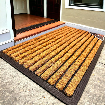 Heavy Duty Coir Door Mat Non Slip Washable Floor Mat with Tough Bristles for Indoor Outdoor Use Cleans Dirty Shoes Entryway Patio Porch BLS 45 x 75 CM