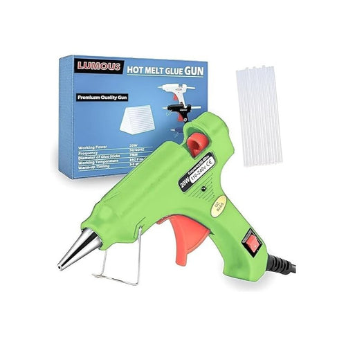 20W Trigger Hot Melt Glue Gun Electric Trigger Adhesive Hobby Craft Tool UK Plug Hot Glue Gun UK Plug Mini Heats Up Glue Gun for Crafts, Hobby, Home Repairs, Fabric, Wood, Glass, Card, ON-Off Switch for DIY Arts