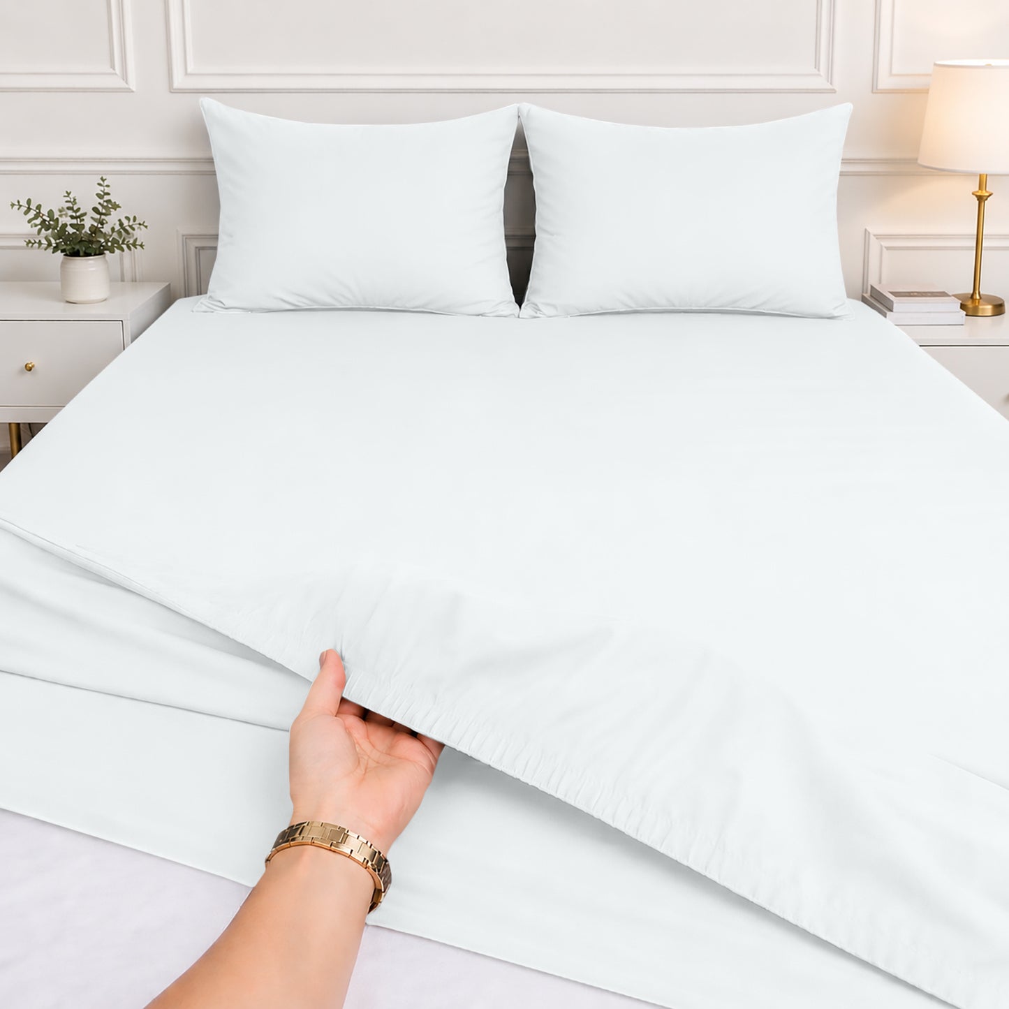 1pc 40CM Extra Deep Fitted Sheet – Soft Comfortable Microfiber Bed Sheet, Durable & Breathable Fabric, All Around Elastic, Wrinkle Resistant, Machine Washable Sheet for Home Bedroom