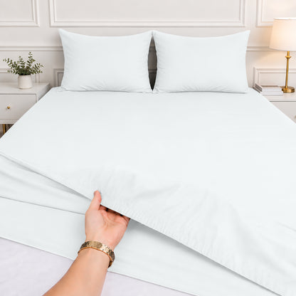1pc 40CM Extra Deep Fitted Sheet – Soft Comfortable Microfiber Bed Sheet, Durable & Breathable Fabric, All Around Elastic, Wrinkle Resistant, Machine Washable Sheet for Home Bedroom