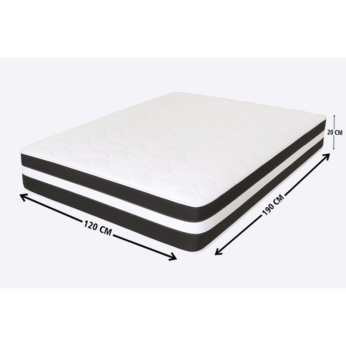 eXtreme comfort 3D Airlfow 8" Deep Micro Quilted Black and White Hybrid Mattress