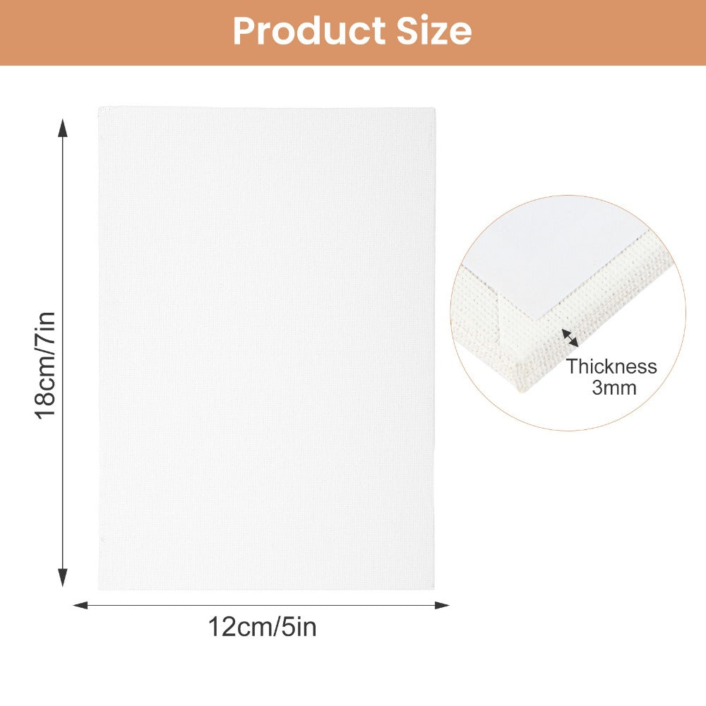 Canvas Boards 15 Pack 12x18cm Blank White Panels for Acrylic Oil Watercolour Painting Art Supplies for Artists Students Home Decoration