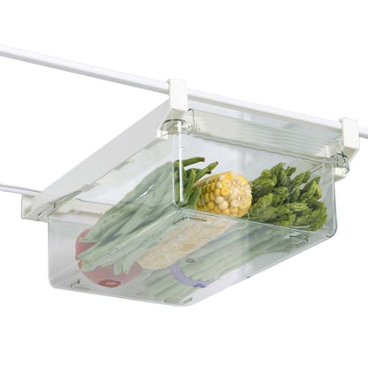 Fridge Organizer Unique Design Pull Out Drawer Bins Fridge Shelf Refrigerator Holder Storage Box Home Organizer, 30.5*20*9.5cm