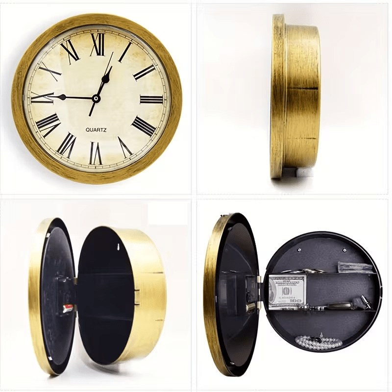 1PC multi-functional clock wall clock with fun thick frame and durable gold/white clock, 25*25*7CM