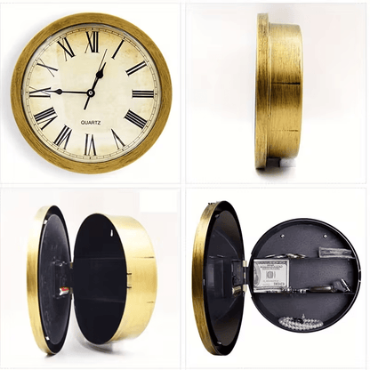 1PC multi-functional clock wall clock with fun thick frame and durable gold/white clock, 25*25*7CM