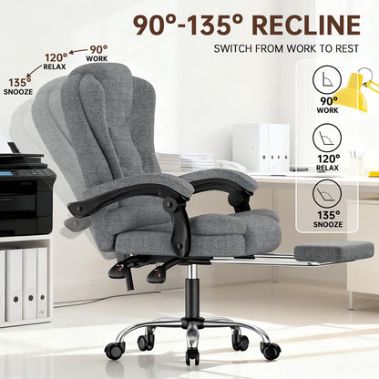 GartistGo Executive Office Chair with Footrest High Back Desk Chair Ergonomic Recliner Computer Chair Gaming Chair with Tilt Function Heavy Duty for Home Office Working