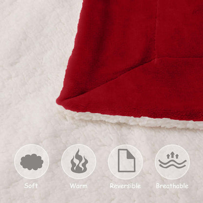 Soft Cozy Sherpa Blanket, Double-Sided Throw Blanket, Contemporary Design, Warm Throw for Couch, Bed, Office and Travel, Versatile All-Season, Perfect Holiday Gift