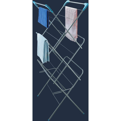 UTTAM Clothes Airer Alloy Steel Foldable Design : Sturdy with Corner Hooks and Sock Dryer - 15M / 15KG Drying Capacity (1, Grey)