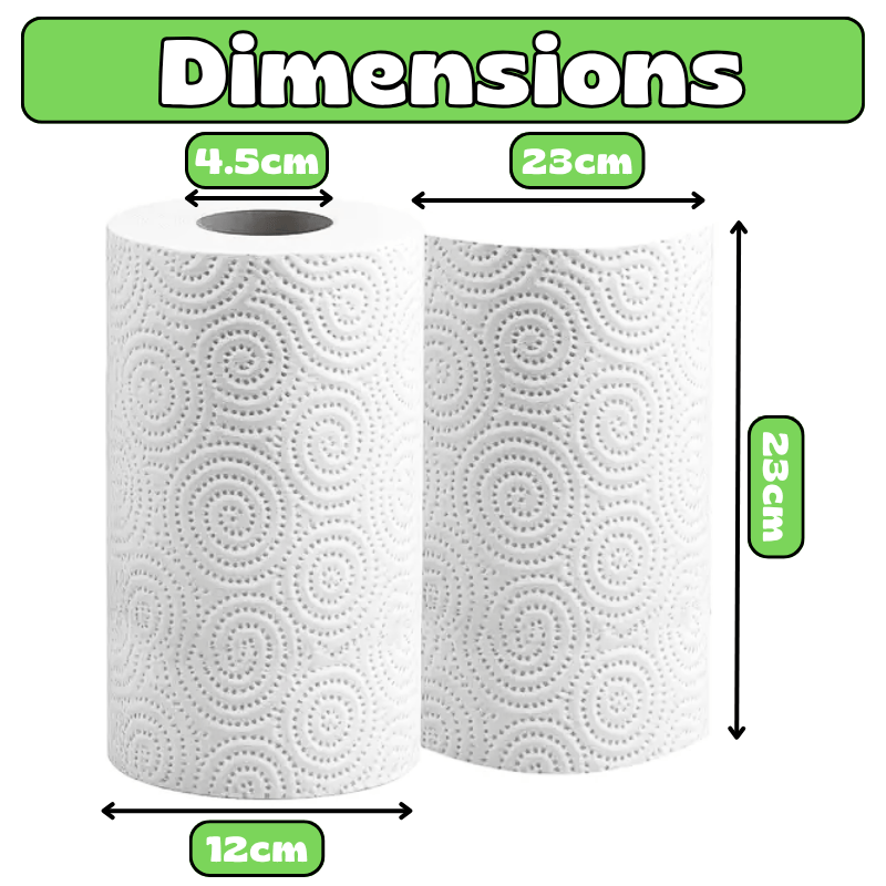 18pc Kitchen Roll Paper Towel Rolls 3 Ply, Panda Giant Tissue Papers Towels Ultra Absorbent, Soft & Reliable Household Cleaners for Home, Office & Commercial Cleaning, 18 Rolls (6 Packs)
