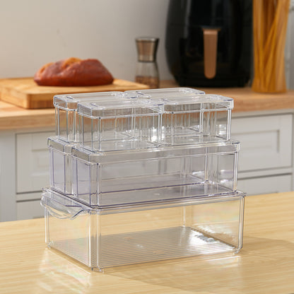 7/10-Pack Clear Stackable Refrigerator Organizer Bins - Multi-Purpose Food Storage Containers for Fridge, Freezer, Pantry - Ideal for Fruits, Vegetables, Meat - Durable PET, Easy to Clean, Fridge Storage Boxes and Containers